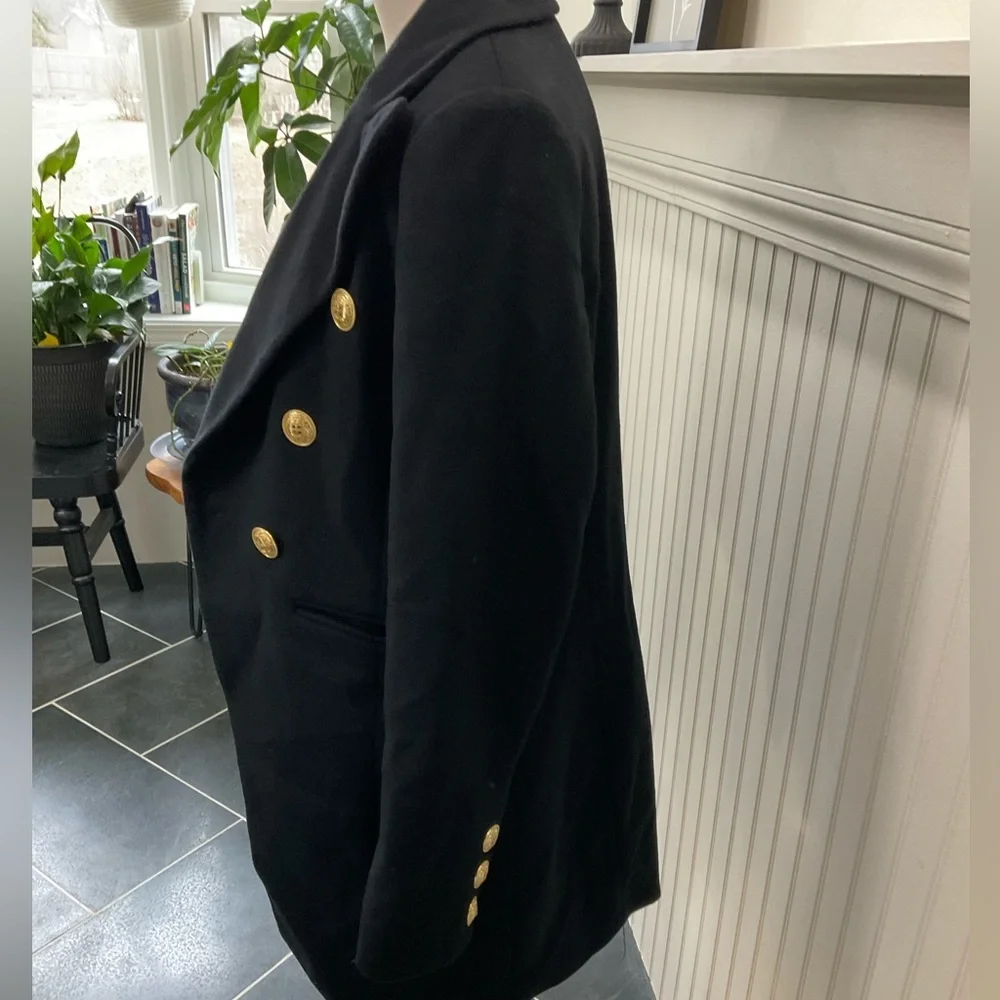 Sam Edelman Black Double Breasted Wool Blend Coat Size 8